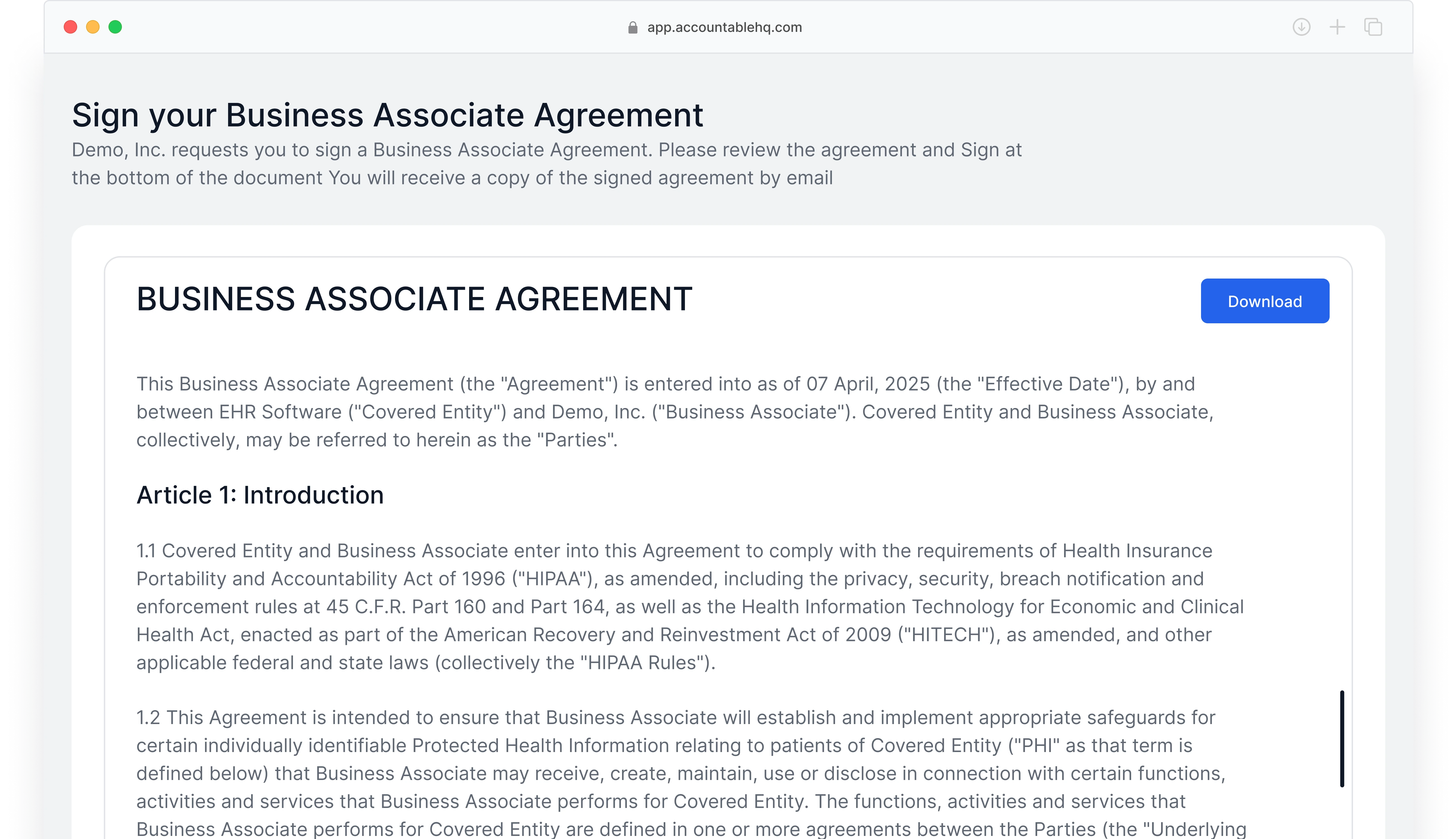 HIPAA-Compliant <br>E-Signature Service