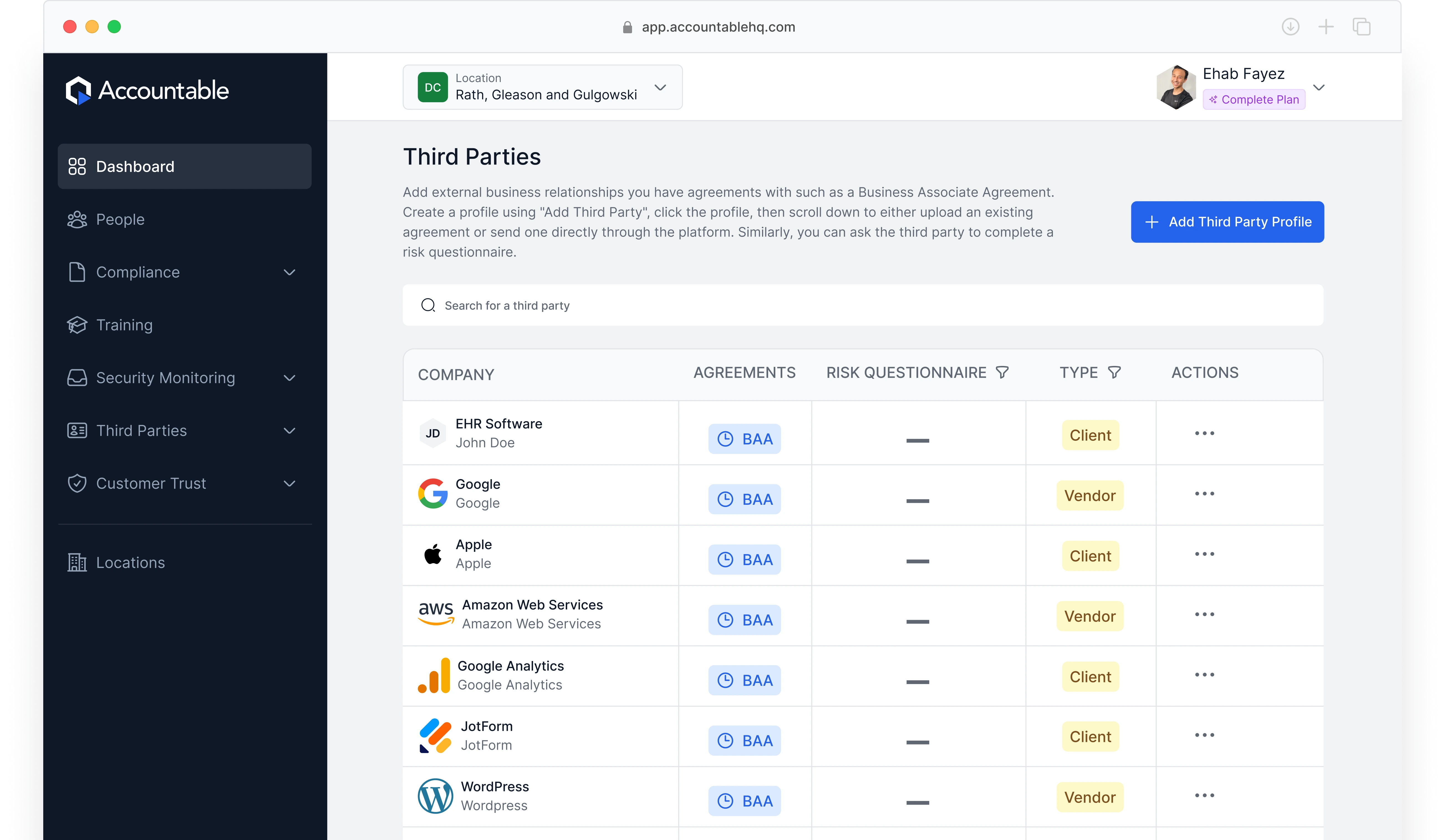 Third-Party Security <br>Monitoring Software